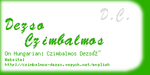 dezso czimbalmos business card